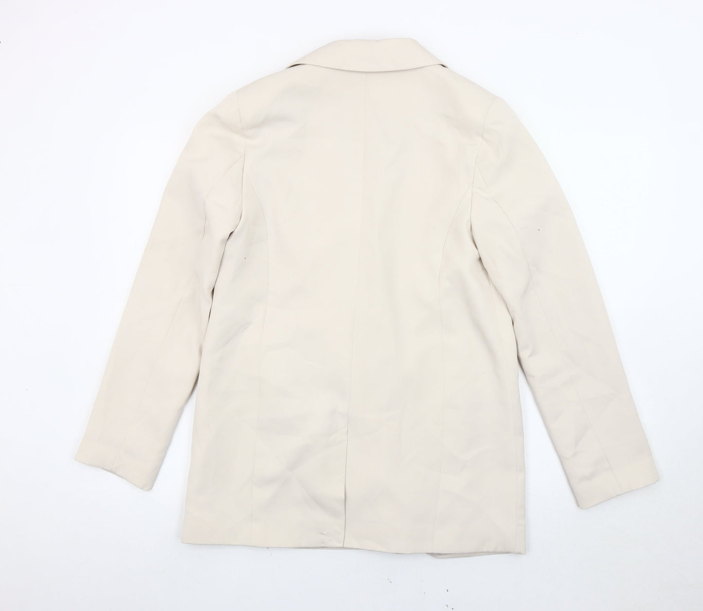 New Look Women Beige Size 8 Double-Breasted Blazer Jacket