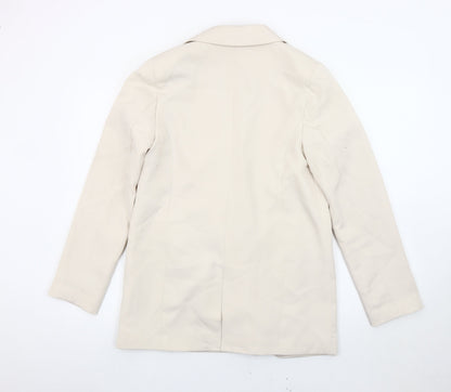 New Look Women Beige Size 8 Double-Breasted Blazer Jacket