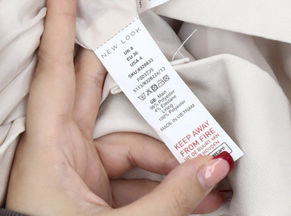 New Look Women Beige Size 8 Double-Breasted Blazer Jacket