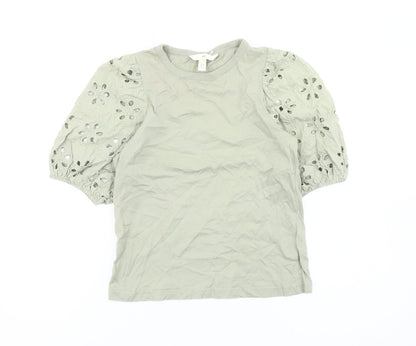 Womens UK Size XS H&M Green Tunic Blouse