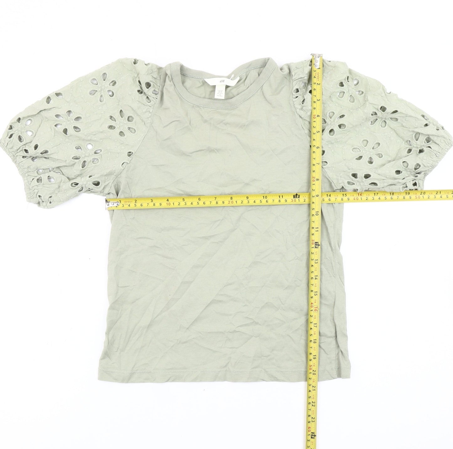Womens UK Size XS H&M Green Tunic Blouse