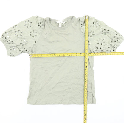 Womens UK Size XS H&M Green Tunic Blouse