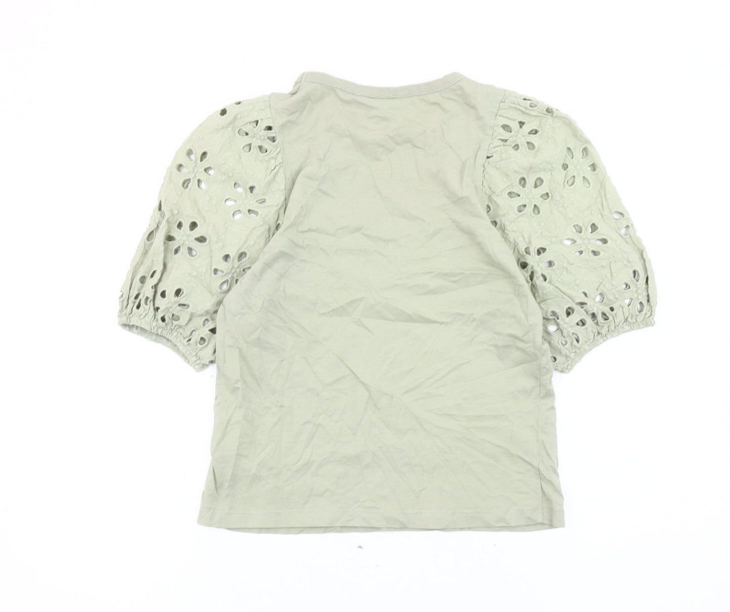 Womens UK Size XS H&M Green Tunic Blouse