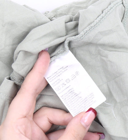Womens UK Size XS H&M Green Tunic Blouse