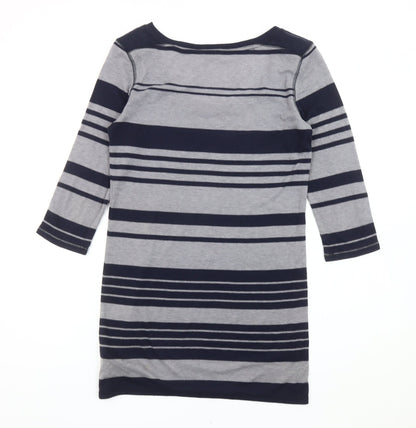 Marks and Spencer Womens Grey Blue Striped Shift Dress Size 10