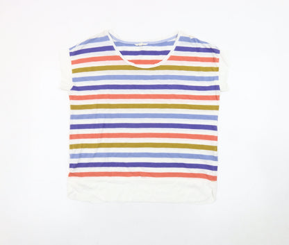 White Stuff Womens Multicoloured Striped T-Shirt Size 8 Cotton