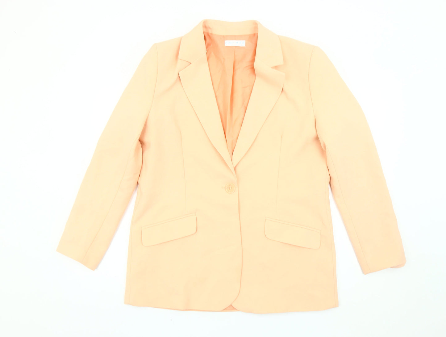 Primark Women Orange Blazer Jacket Size M UK 12-14 Single Breasted