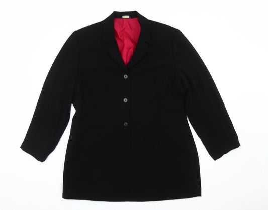 Debenhams Women Black Size 16 Single-Breasted Suit Jacket
