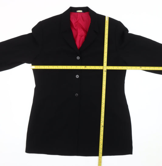Debenhams Women Black Size 16 Single-Breasted Suit Jacket