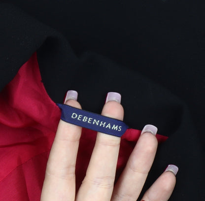 Debenhams Women Black Size 16 Single-Breasted Suit Jacket