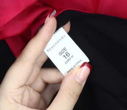 Debenhams Women Black Size 16 Single-Breasted Suit Jacket