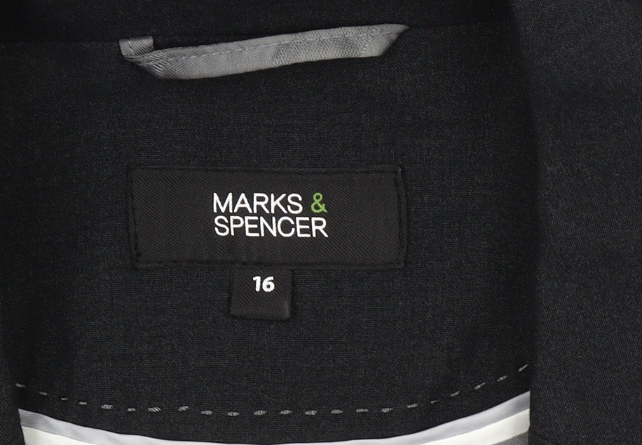 Marks and Spencer Womens Black Size 16 Blazer Jacket Workwear