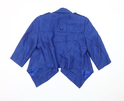 Marks and Spencer Women Blue Linen Viscose Blazer Size 14