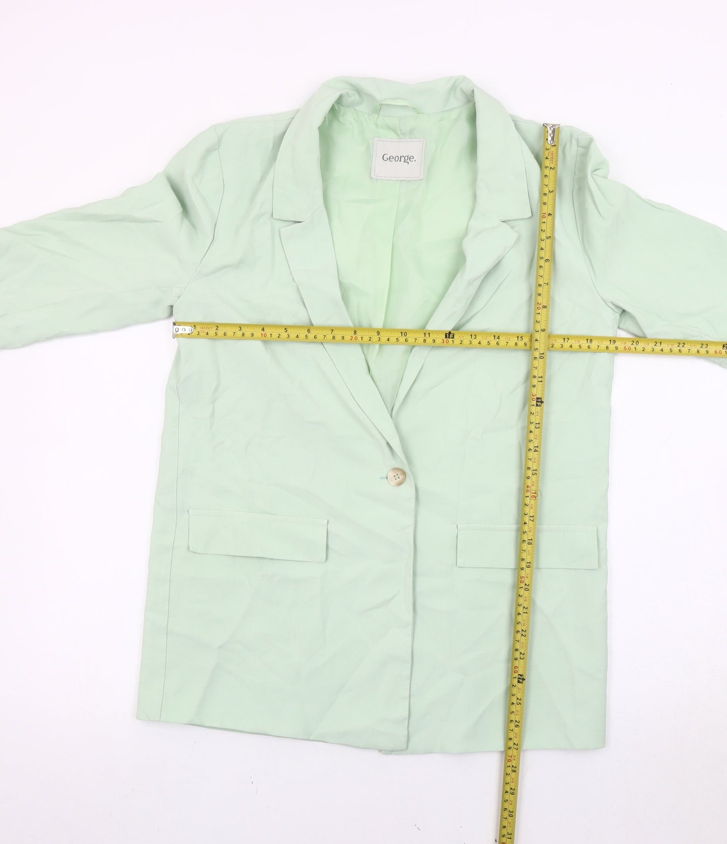 George Women’s Green Blazer Jacket Size 6 Regular Single-Breasted