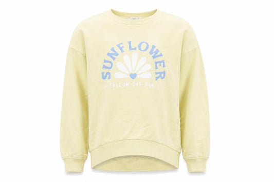 MNG Girls Beige Sunflower Sweatshirt 9-10Y Crew Neck Graphic Print