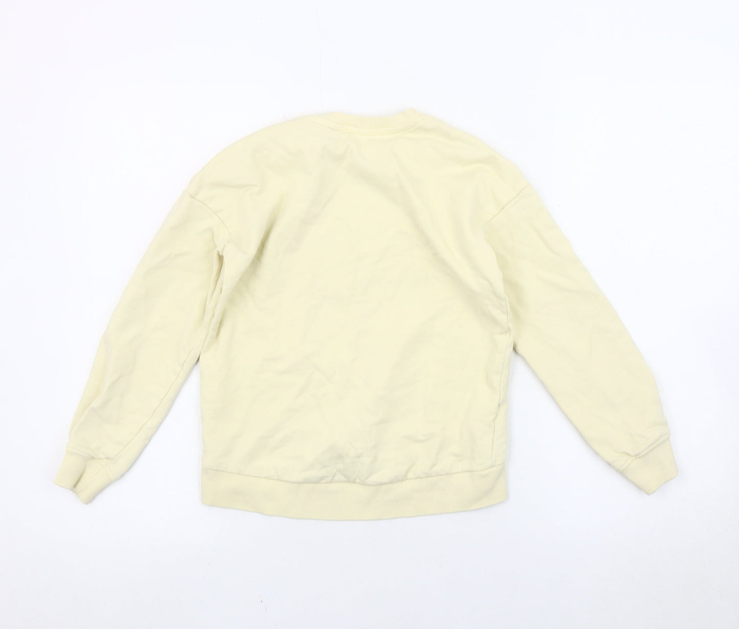 MNG Girls Beige Sunflower Sweatshirt 9-10Y Crew Neck Graphic Print