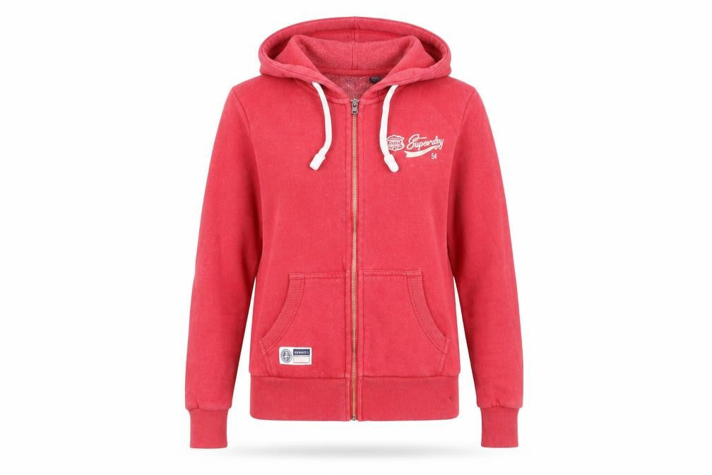 Womens UK Size 10 Superdry Red Full Zip Hoodie