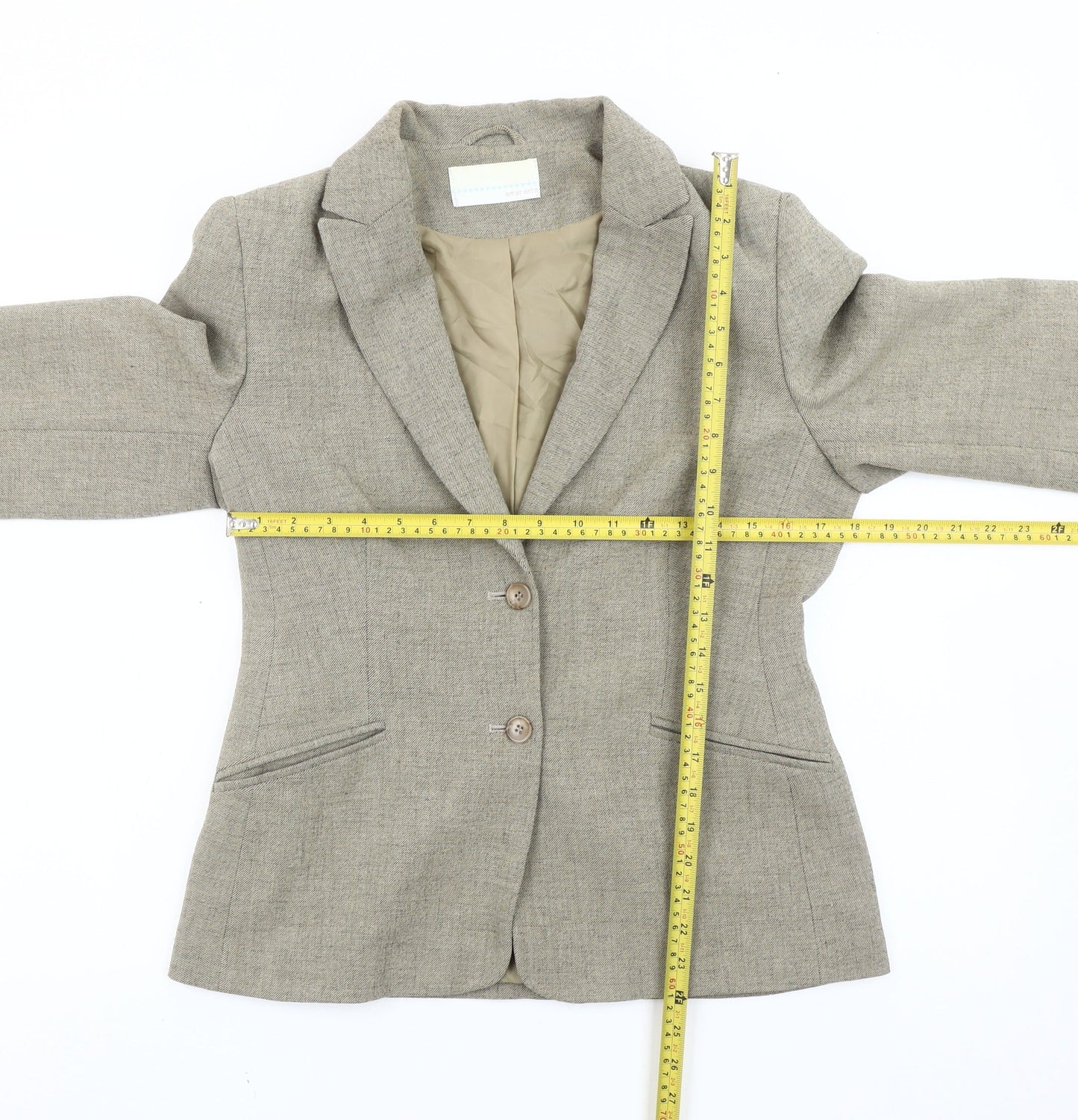 Womens UK Size 12 AMARANTO Regular Beige Blazer