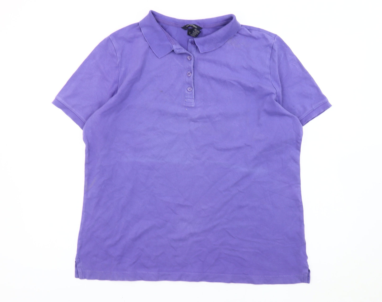 Lands' End Men's Purple Polo Shirt Classic Fit L Short Sleeve
