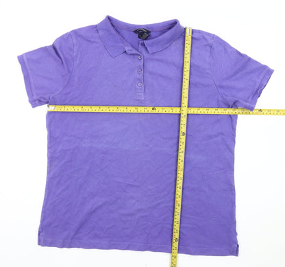 Lands' End Men's Purple Polo Shirt Classic Fit L Short Sleeve