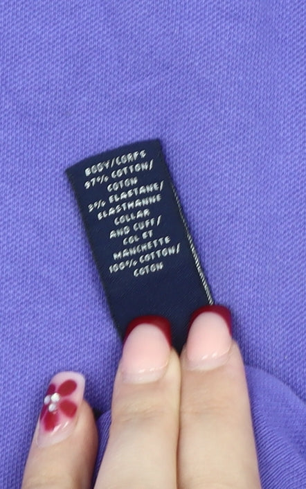 Lands' End Men's Purple Polo Shirt Classic Fit L Short Sleeve