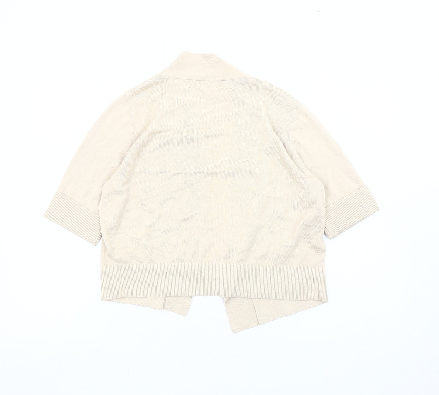 BHS Women’s Beige 3/4 Sleeve Cardigan Size 16 Cotton Blend
