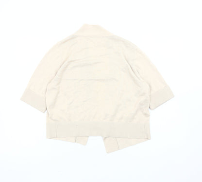 BHS Women’s Beige 3/4 Sleeve Cardigan Size 16 Cotton Blend