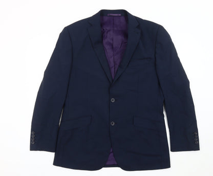 Charlie Allen for George Men's Navy Blue 40R Wool Blend Blazer