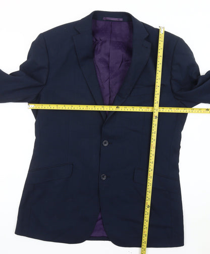 Charlie Allen for George Men's Navy Blue 40R Wool Blend Blazer