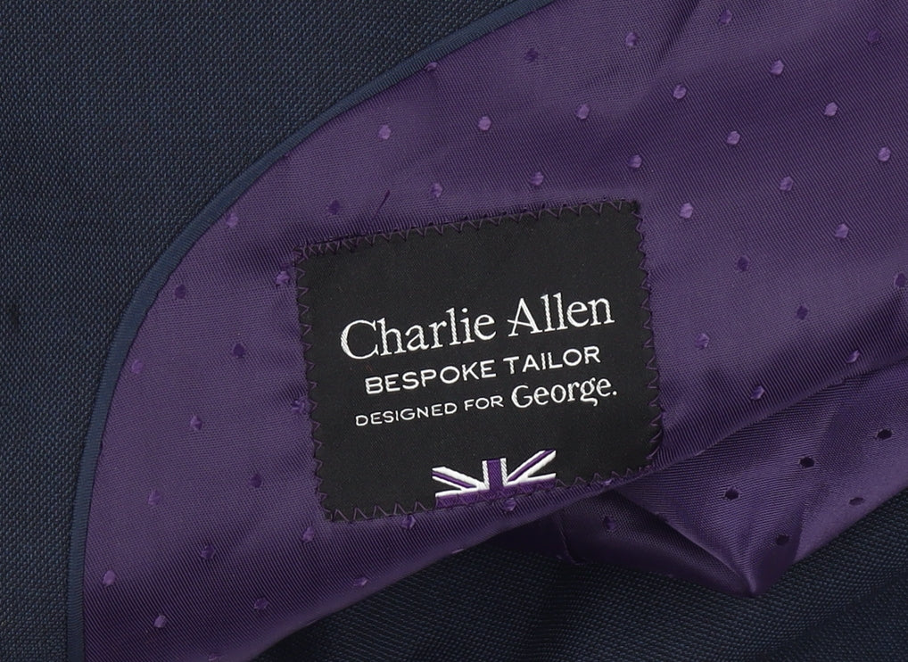 Charlie Allen for George Men's Navy Blue 40R Wool Blend Blazer