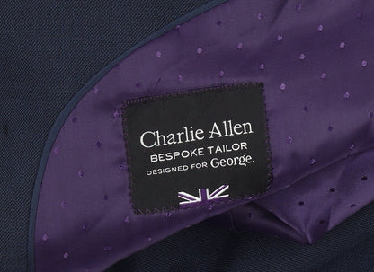Charlie Allen for George Men's Navy Blue 40R Wool Blend Blazer