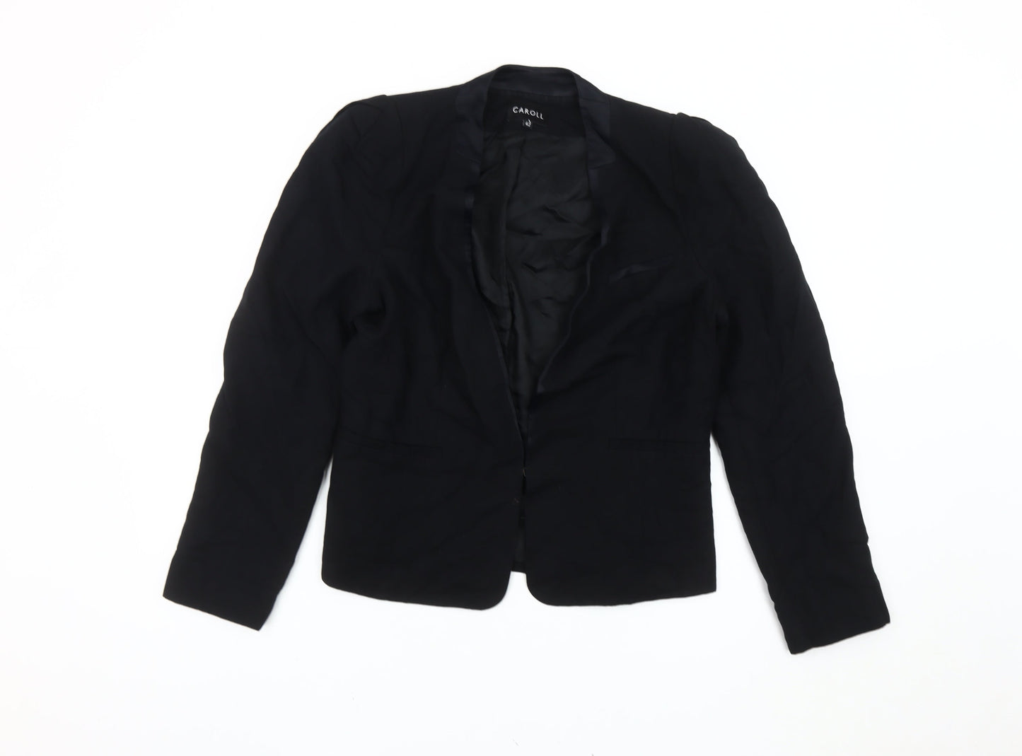 Caroll Womens Black Size 14 Regular Fit Blazer Jacket