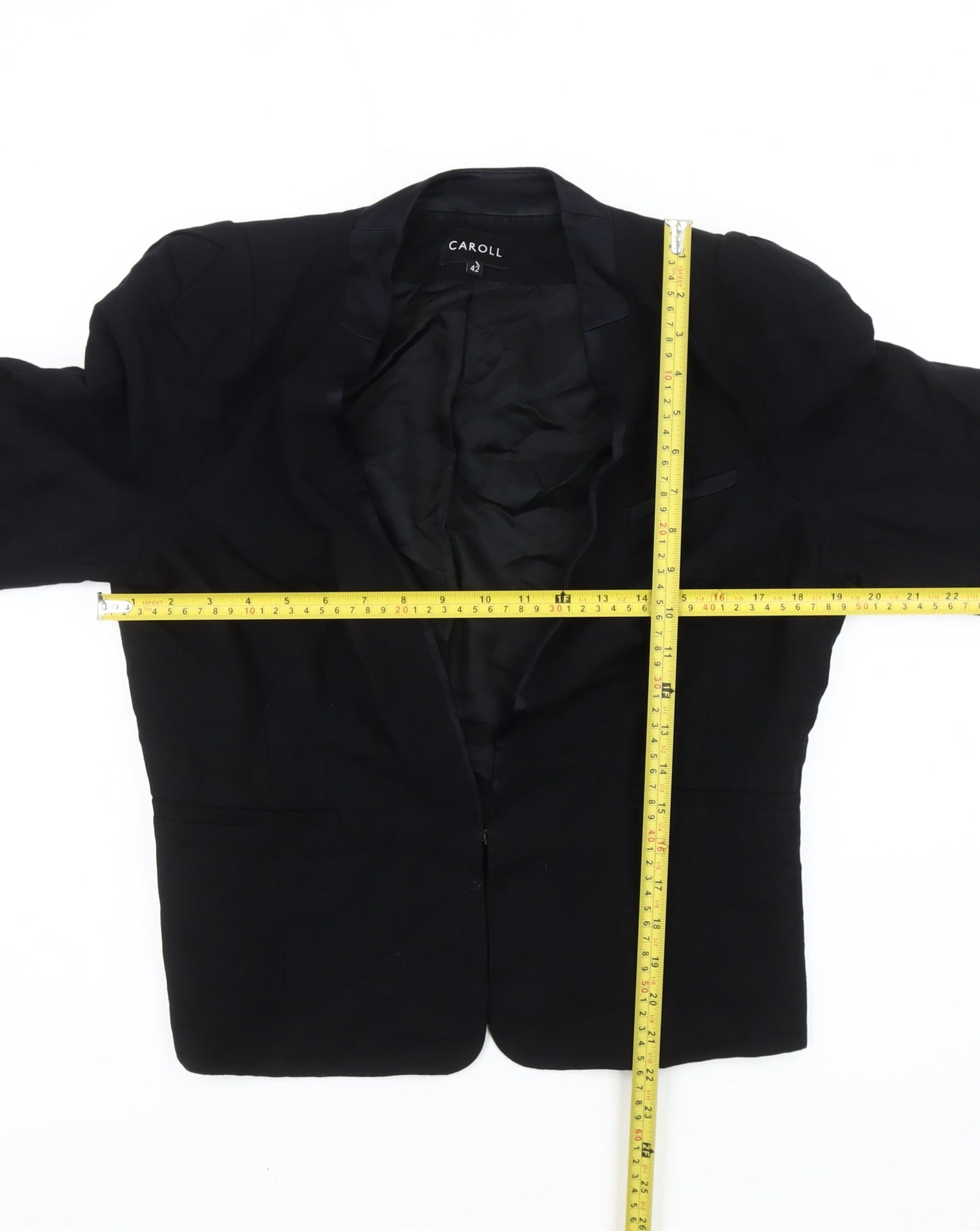 Caroll Womens Black Size 14 Regular Fit Blazer Jacket