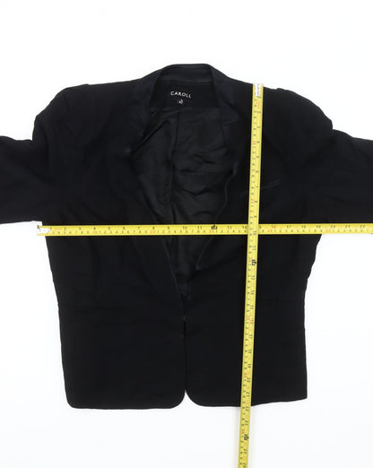 Caroll Womens Black Size 14 Regular Fit Blazer Jacket