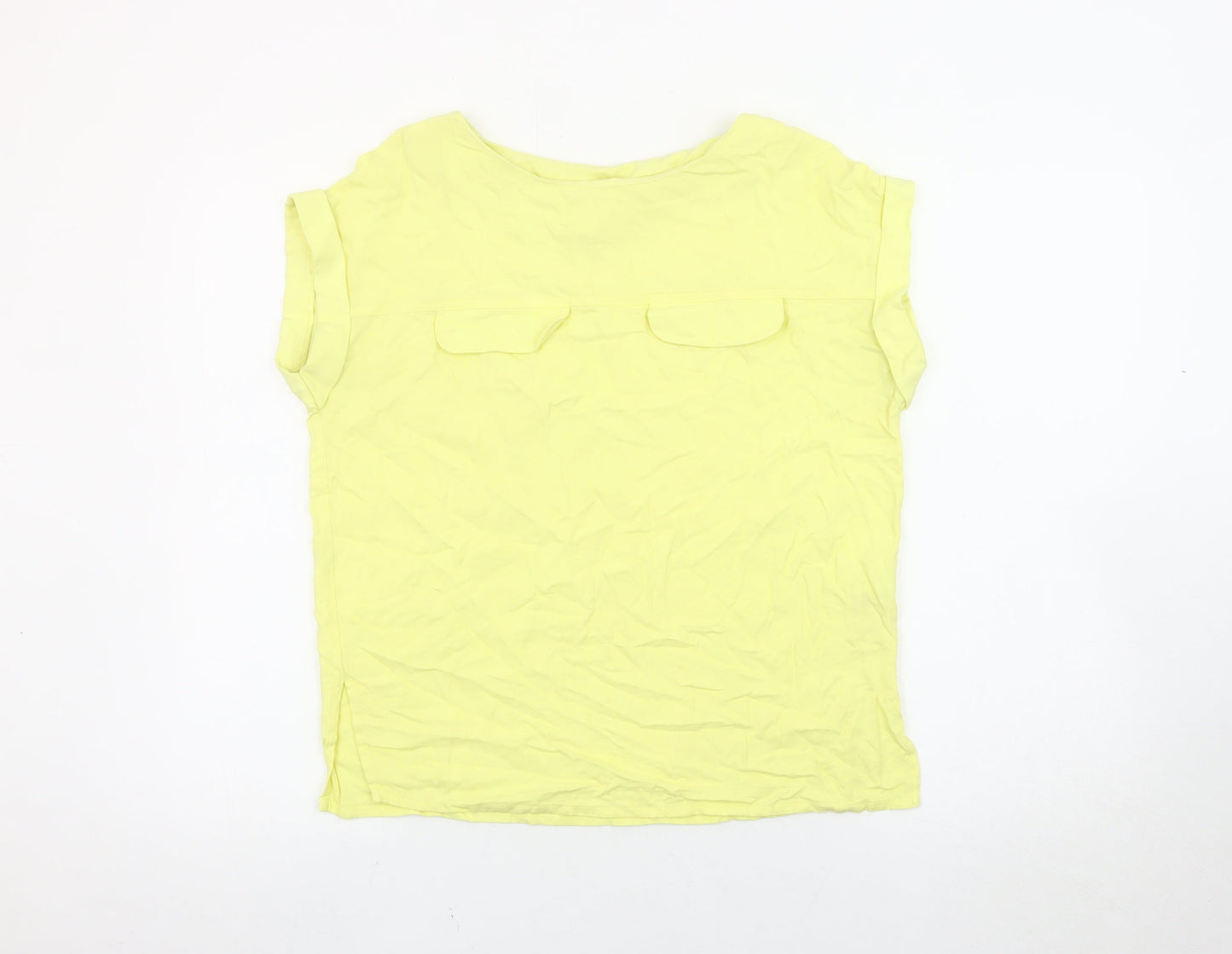 Womens UK Size 10 NEXT Yellow Basic Blouse