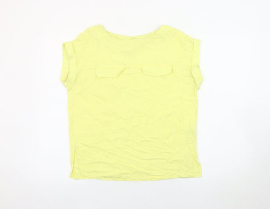 Womens UK Size 10 NEXT Yellow Basic Blouse