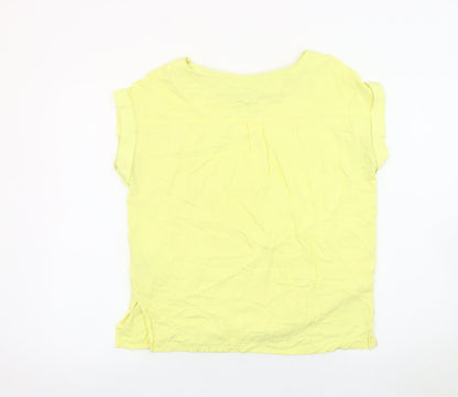 Womens UK Size 10 NEXT Yellow Basic Blouse