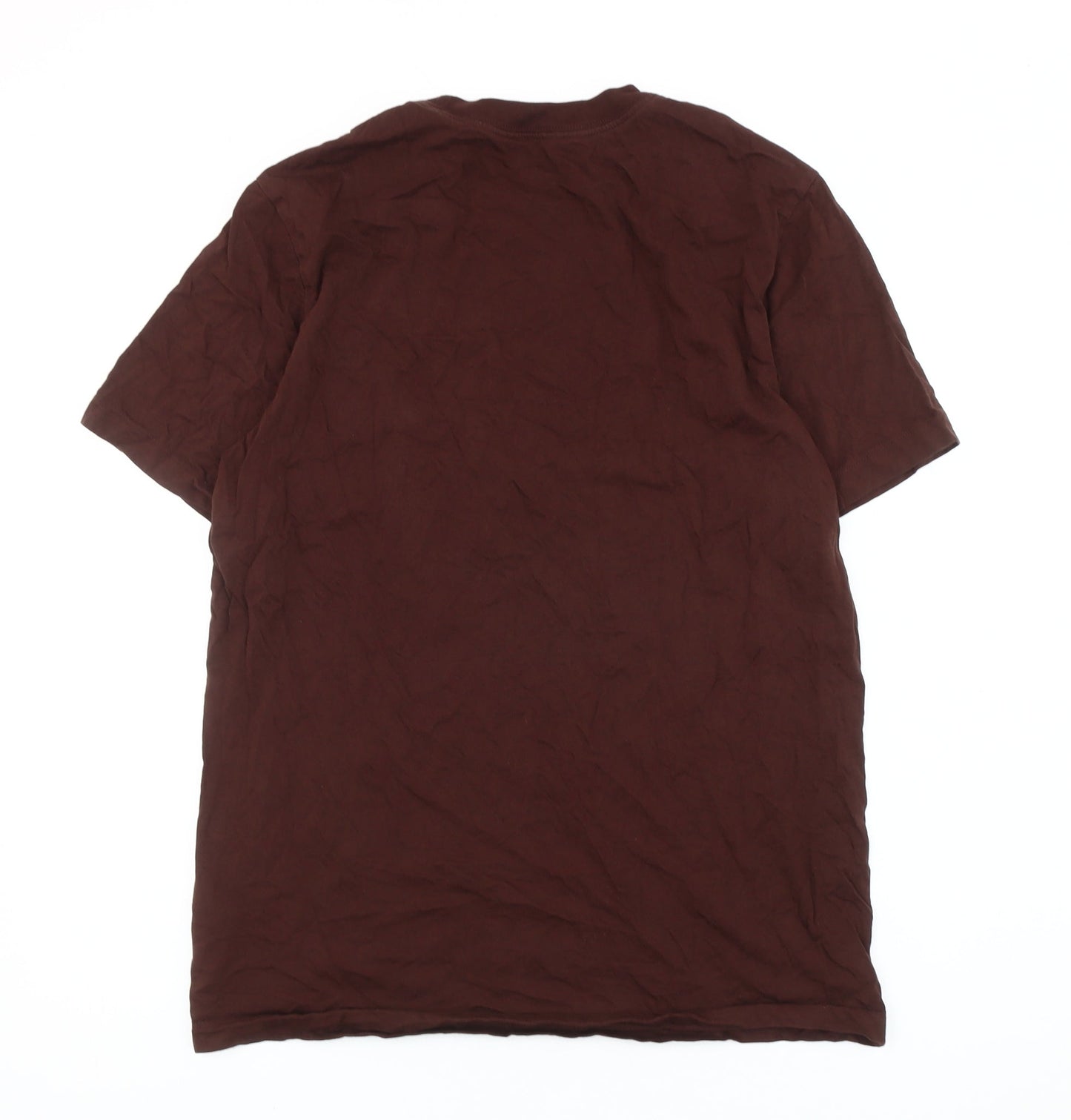 Nike Men’s Brown Crew Neck Cotton T-Shirt Size M Logo Tee