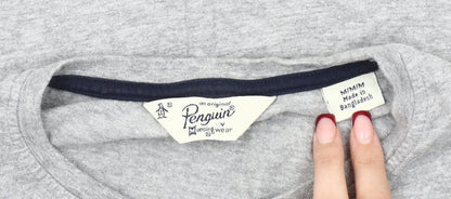 Penguin by Munsingwear Men's Grey Long Sleeve Cotton T-Shirt Size M