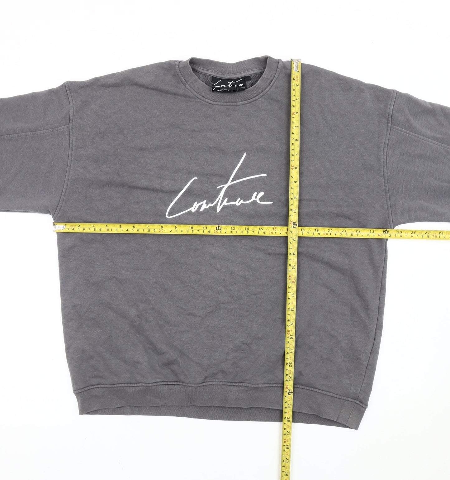 Mens UK Size S Couture Grey Pullover Sweatshirt
