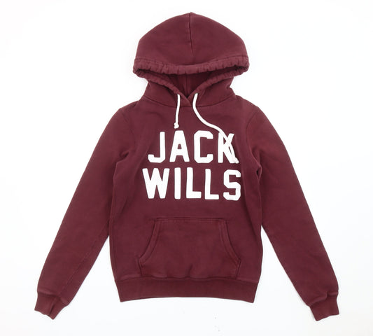 Womens UK Size 8 Jack Wills Red Pullover Hoodie