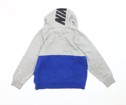 Nike SB Boys Grey Blue Pullover Hoodie 12-13 Yrs Logo Skateboarding