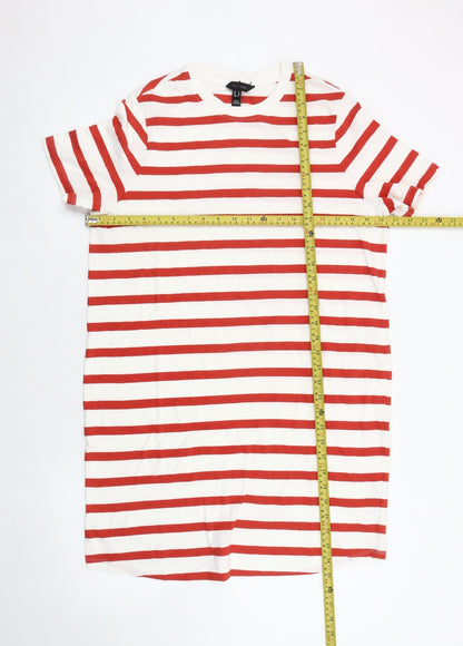 New Look Women’s Red White Striped Cotton T-Shirt Dress UK 12