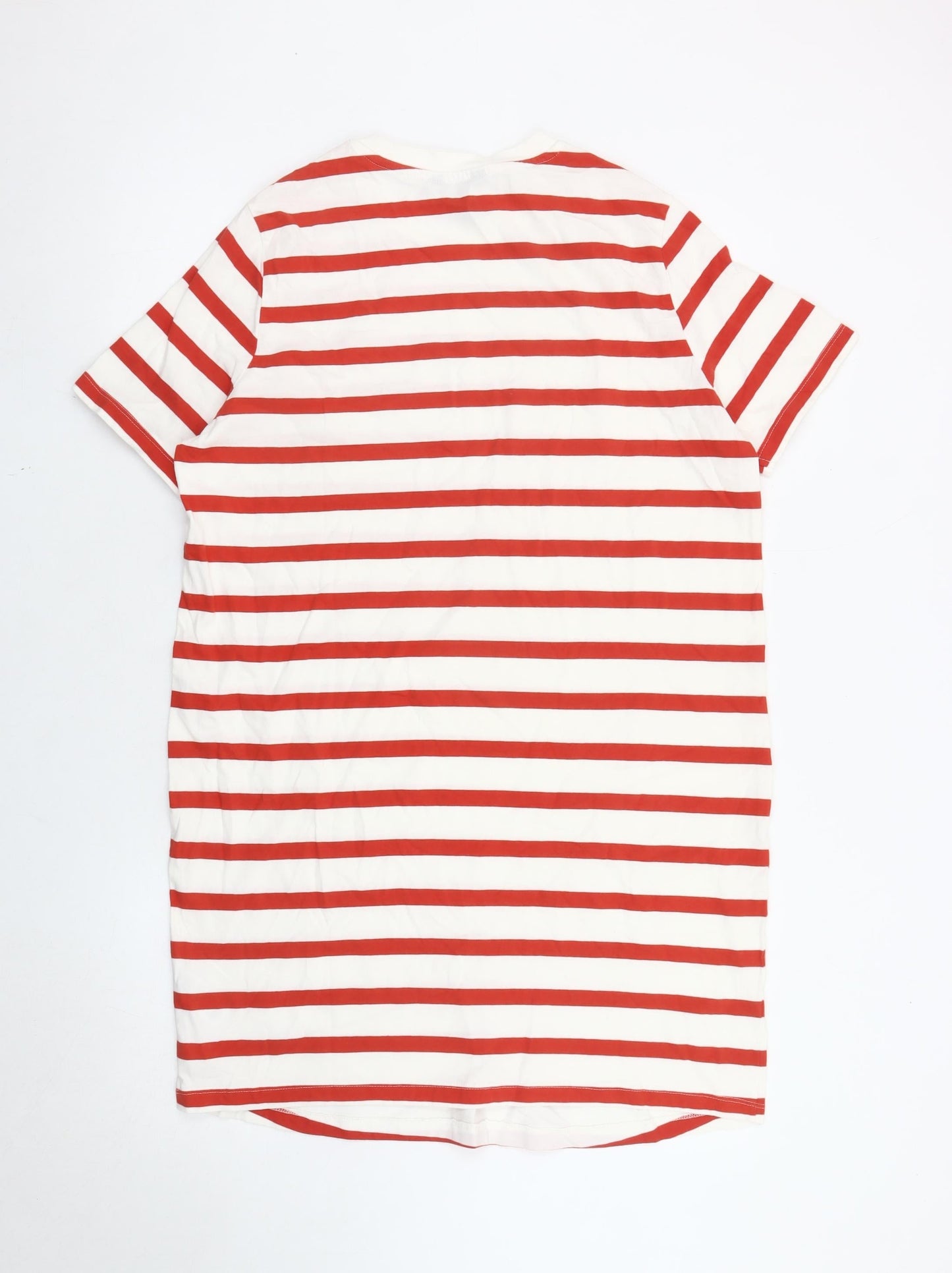New Look Women’s Red White Striped Cotton T-Shirt Dress UK 12