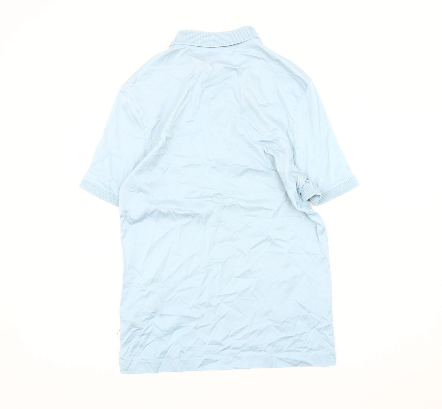 Marks and Spencer Men’s Blue Supima Cotton Polo Shirt S 1/4 Zip