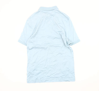 Marks and Spencer Men’s Blue Supima Cotton Polo Shirt S 1/4 Zip