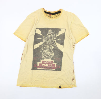Joe Browns Men's Yellow Graphic Music T-Shirt Size S
