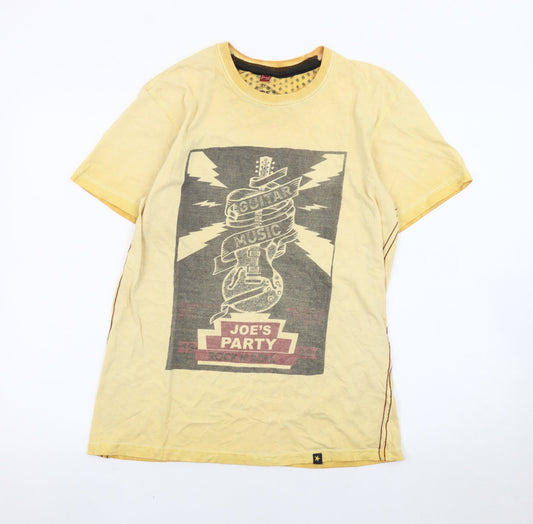 Joe Browns Men's Yellow Graphic Music T-Shirt Size S