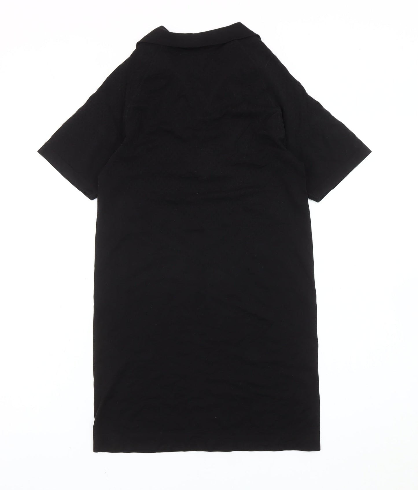 SikSilk Women Black M T-Shirt Dress Casual Zip Logo Short Sleeve
