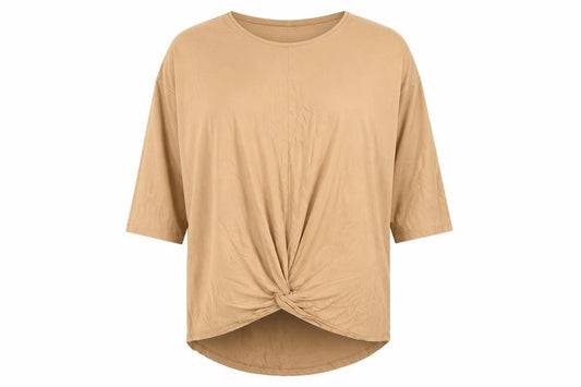 Womens UK Size 8 New Look Beige Tunic T-Shirt